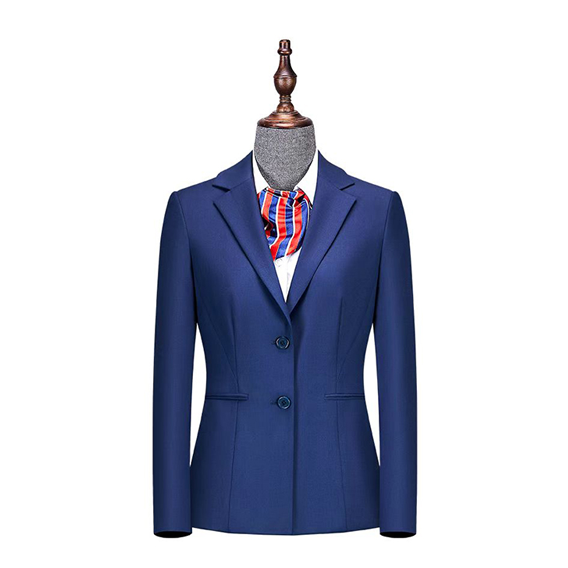 藏蓝纯色单排扣女西服