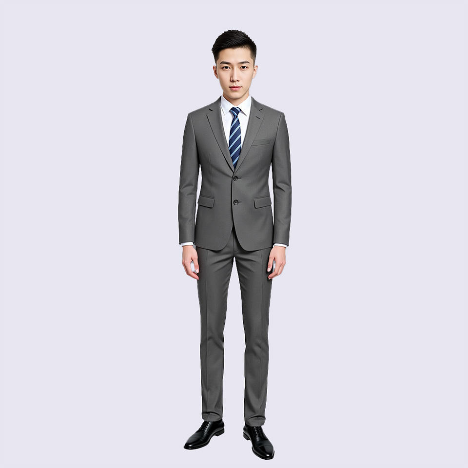 灰色男式西服套装