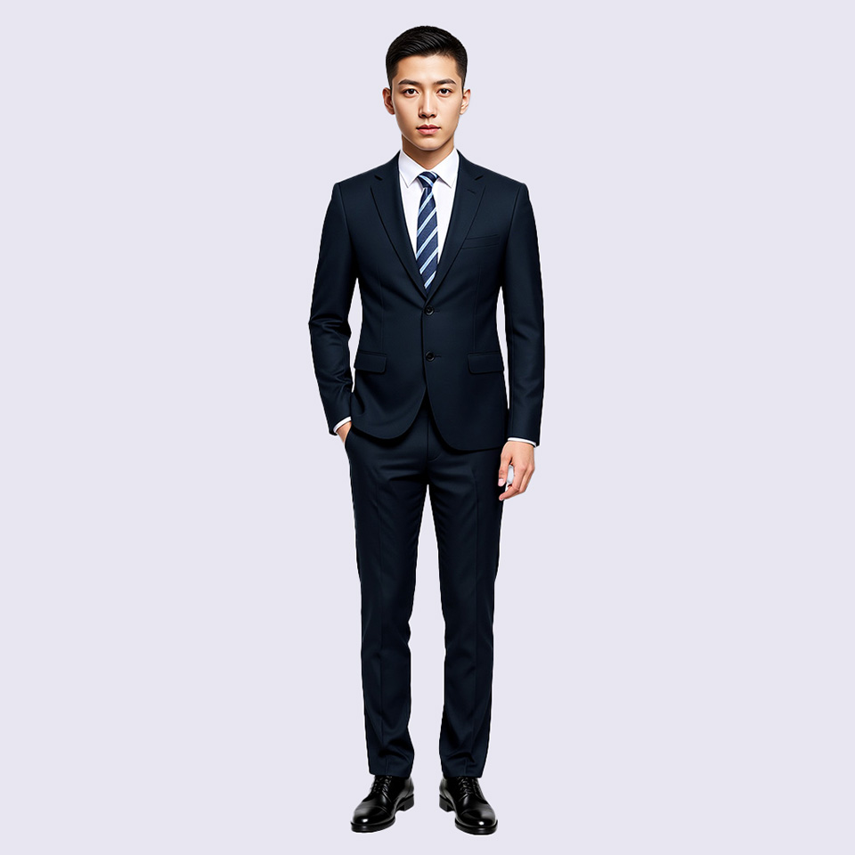 藏青男式西服套装