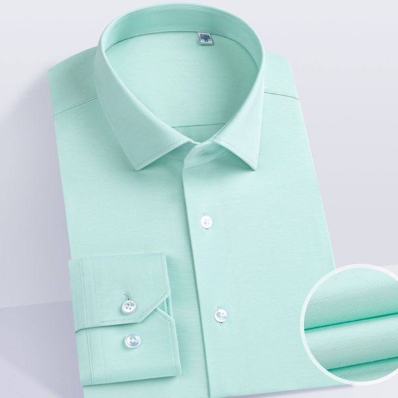 100S针织舒适男式长袖衬衫