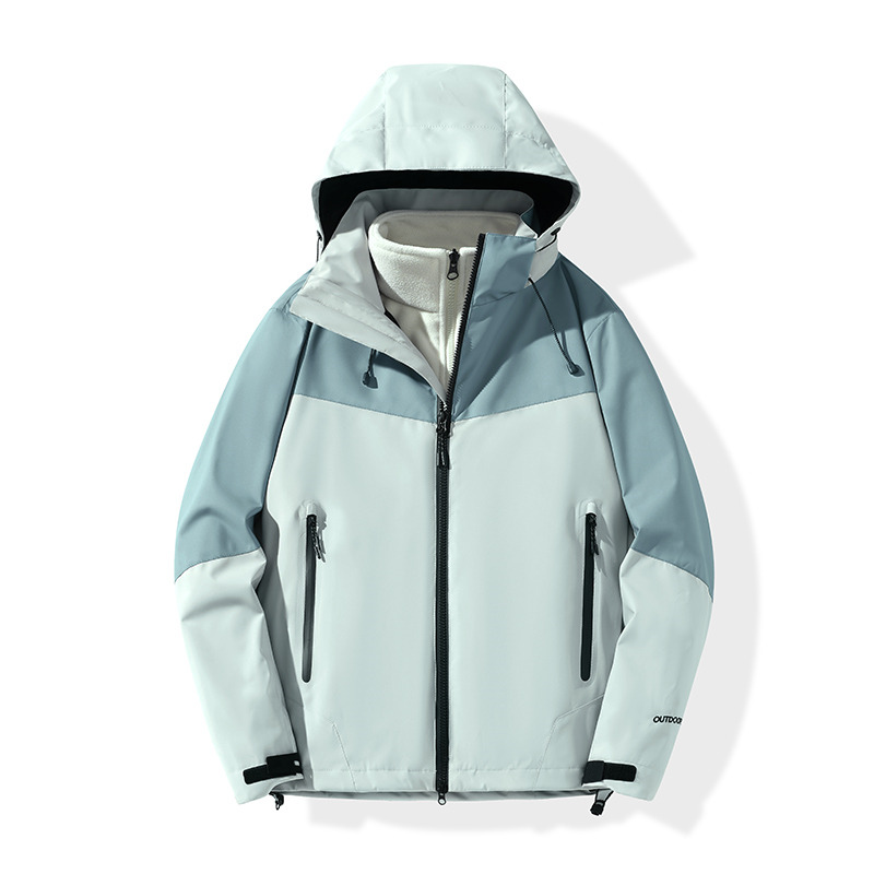 防刮75D针织布摇粒绒内胆三合一冲锋衣T98女款