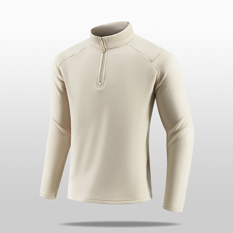 高弹一体可绒保暖外穿半高领拉链纯色长袖T恤KD4-88191